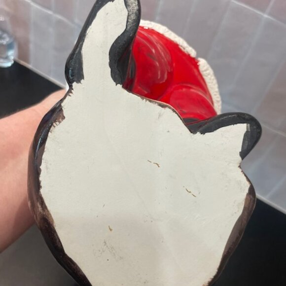 SANTA CLAUS WITH SACK HAND PAINTED CERAMIC FIGURINE STATUE 10" VINTAGE CHRISTMAS - Picture 9 of 10